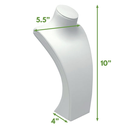 10" White Polypropylene Ultra-Durable Necklace Bust Display