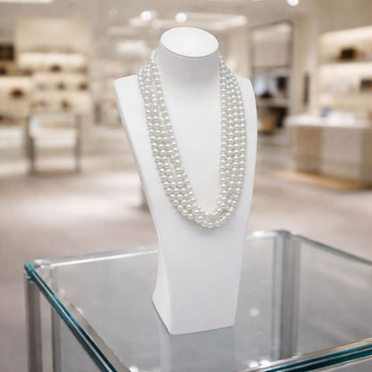 15 1/2" White Polypropylene Ultra-Durable Necklace Bust Display