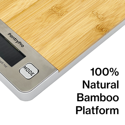 PantryPro 11 lb Capacity Bamboo Platform Digital Kitchen Scale