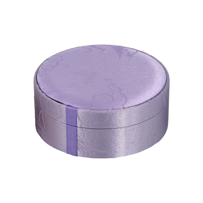 4.75" Round Lavender Satin Bangle and Bracelet Jewelry Box