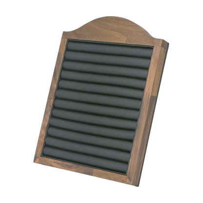 Ring and Earring Easel Display with Walnut Wood and Black Leatherette