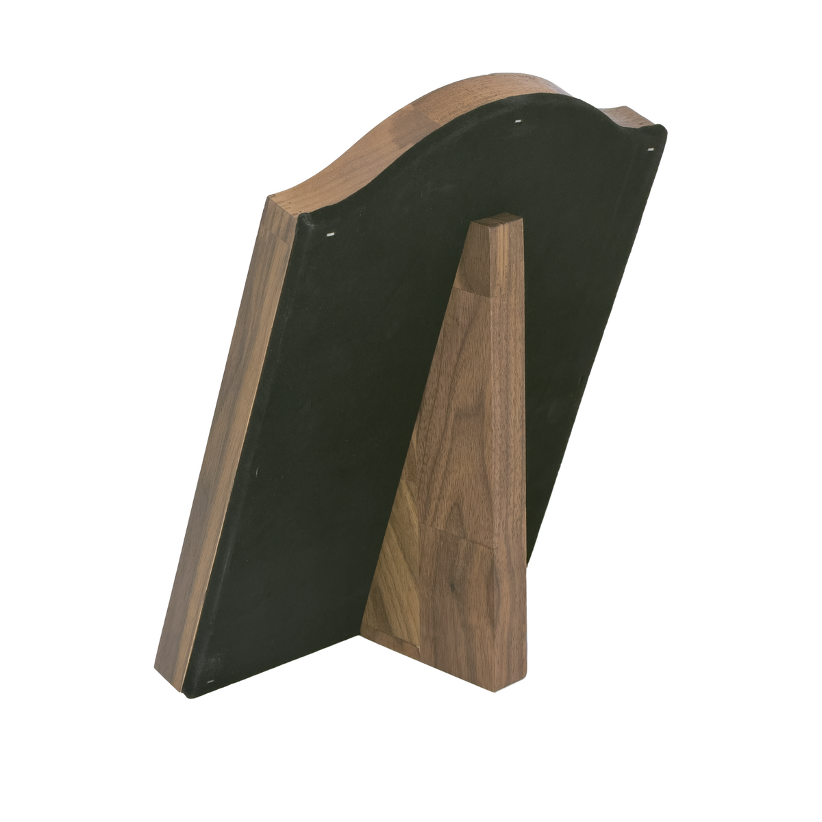 Ring and Earring Easel Display with Walnut Wood and Black Velvet