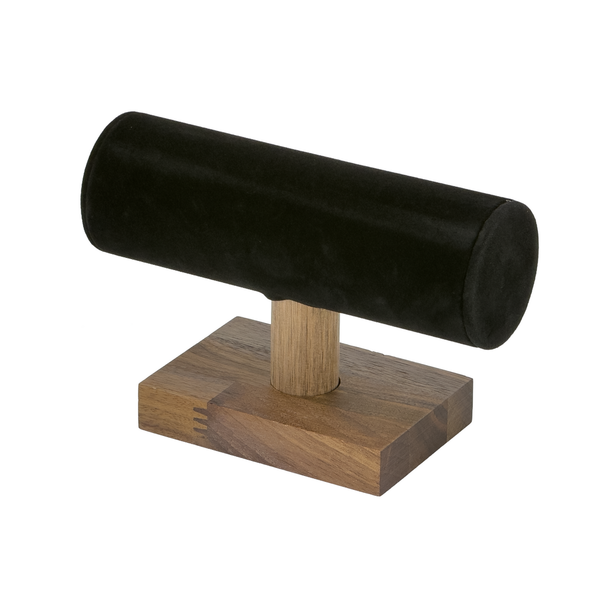 6" x 4" Black Velvet T-Bar with Walnut Wood