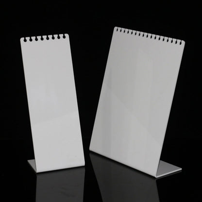 10" x 3 7/8" White Acrylic Necklace Display Stand with 8 Notches