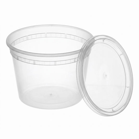 16 oz Deli Food Storage Container Cups with Lids (30 Pack)