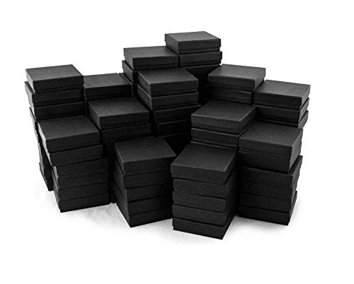8 x 5 x 1 1/4"H Black Cotton Filled Paper Box