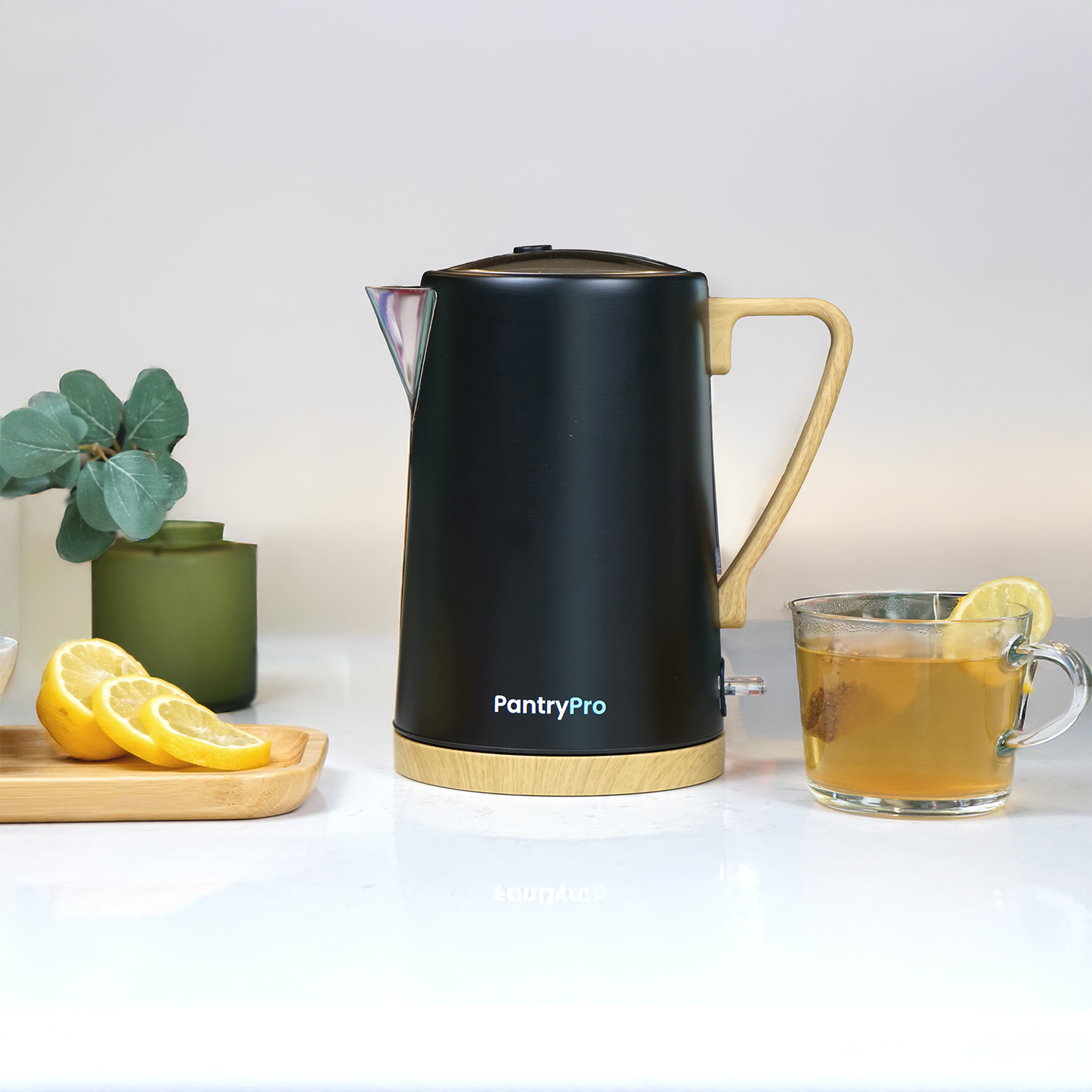 Black PantryPro 1.7L Rapid-Boil Electric Kettle