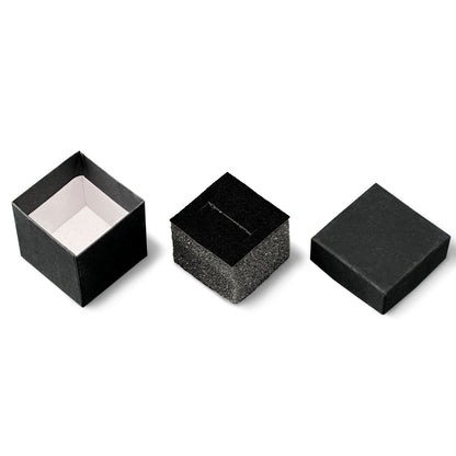 2 1/8" x 1 5/8" Black Paper Earring Box with Black Foam Insert