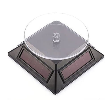 Black Solar-Powered Turntable 360° Rotary Display