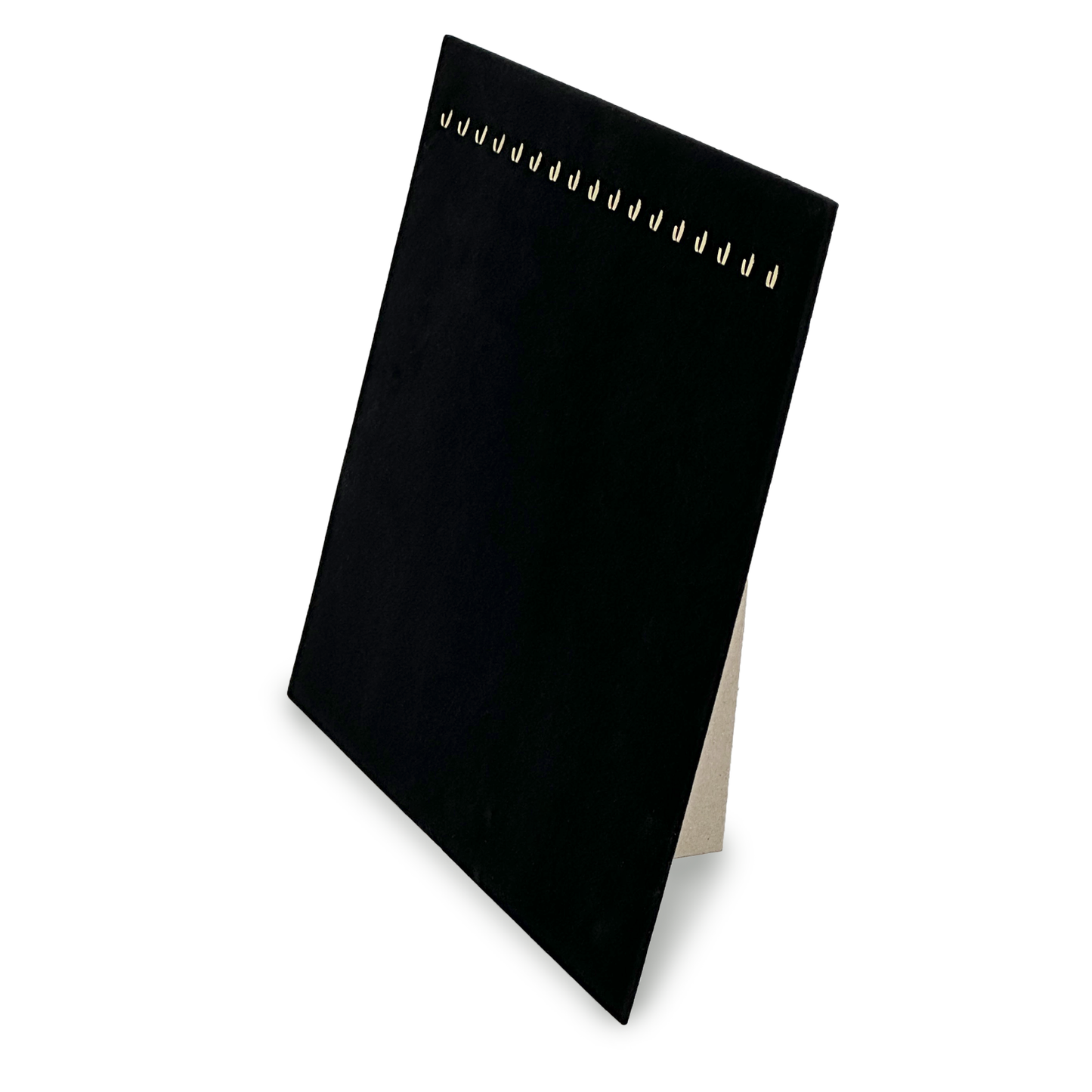 Black Velvet Jewelry Display Pad with 17 Hooks