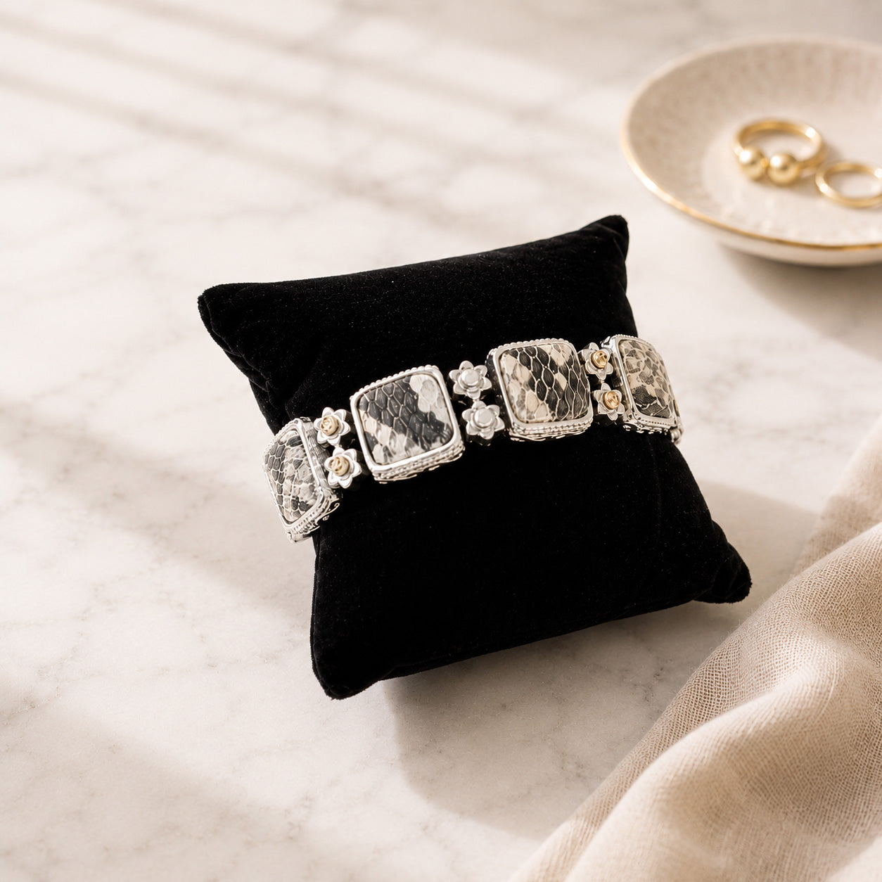 3" x 3" Black Velvet Pillow Jewelry Display for Bracelet or Watch