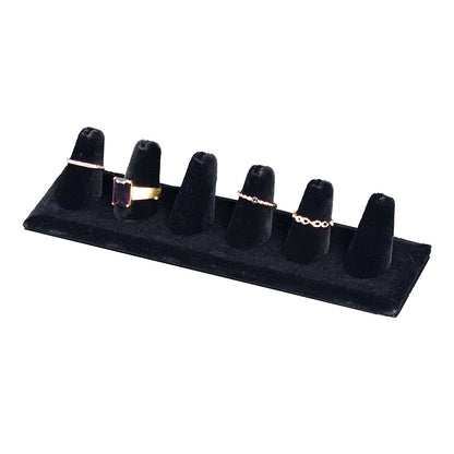 Black Velvet Straight 6 Finger Display
