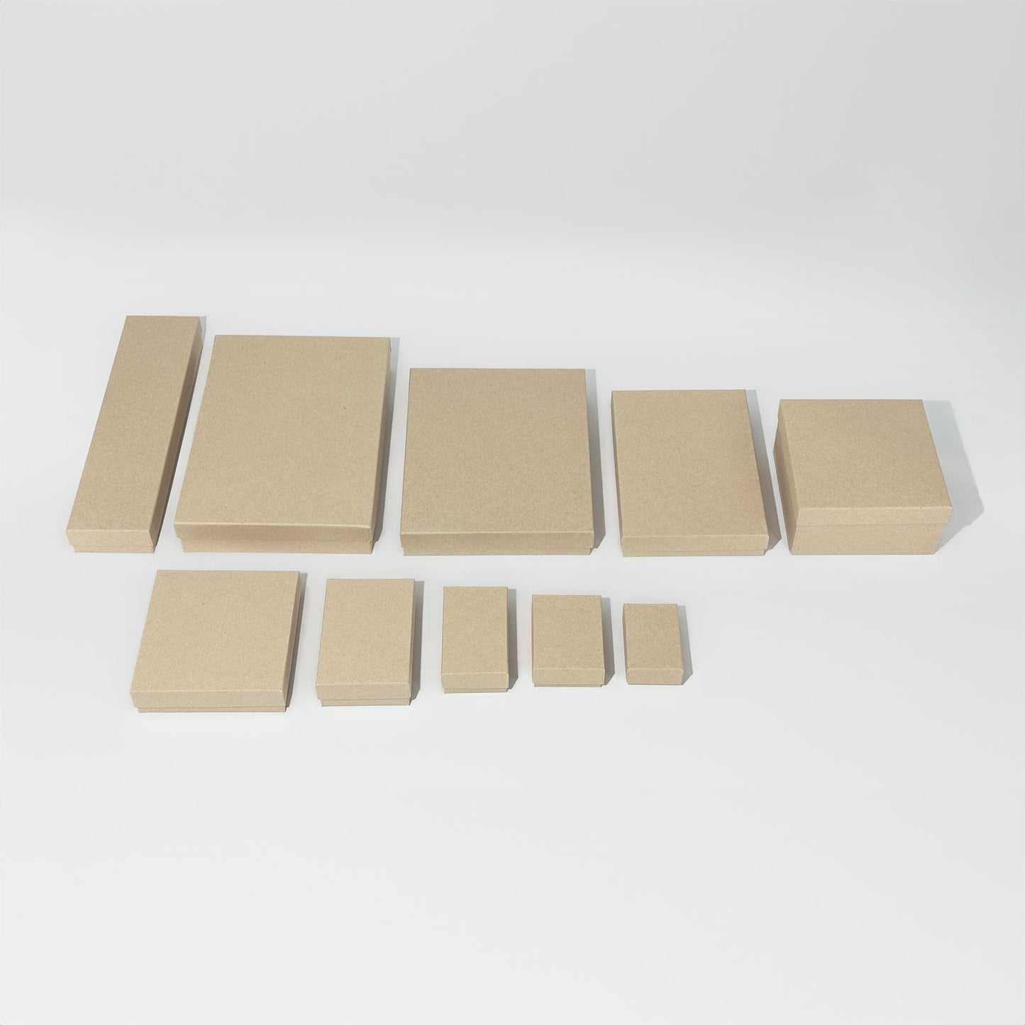 3 1/2" x 3 1/2" x 1" Kraft Cotton Filled Paper Box