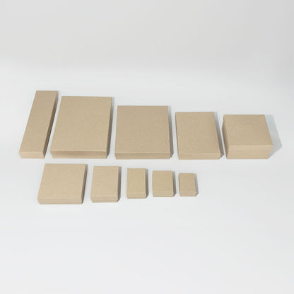 5 3/8" x 3 7/8" x 1" Kraft Cotton Filled Paper Box