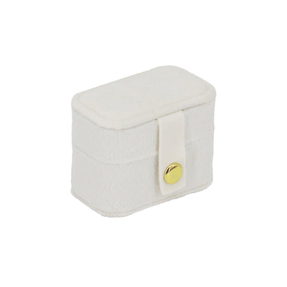 Cream Velvet Portable Jewelry Organizer Storage Case
