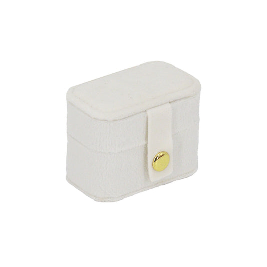 Cream Velvet Portable Jewelry Organizer Storage Case