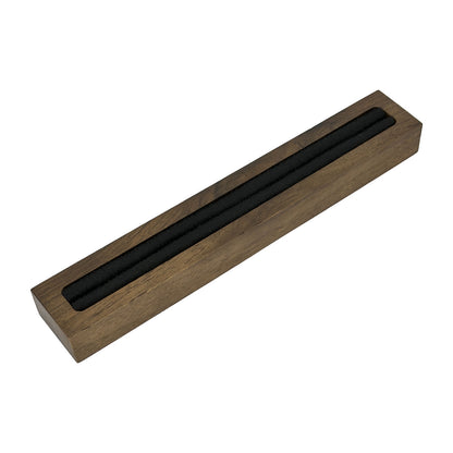 Dark Oak Black Velvet Single Slot Ring Display Tray