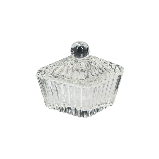 Decorative Glass Keepsake Jar with Lid