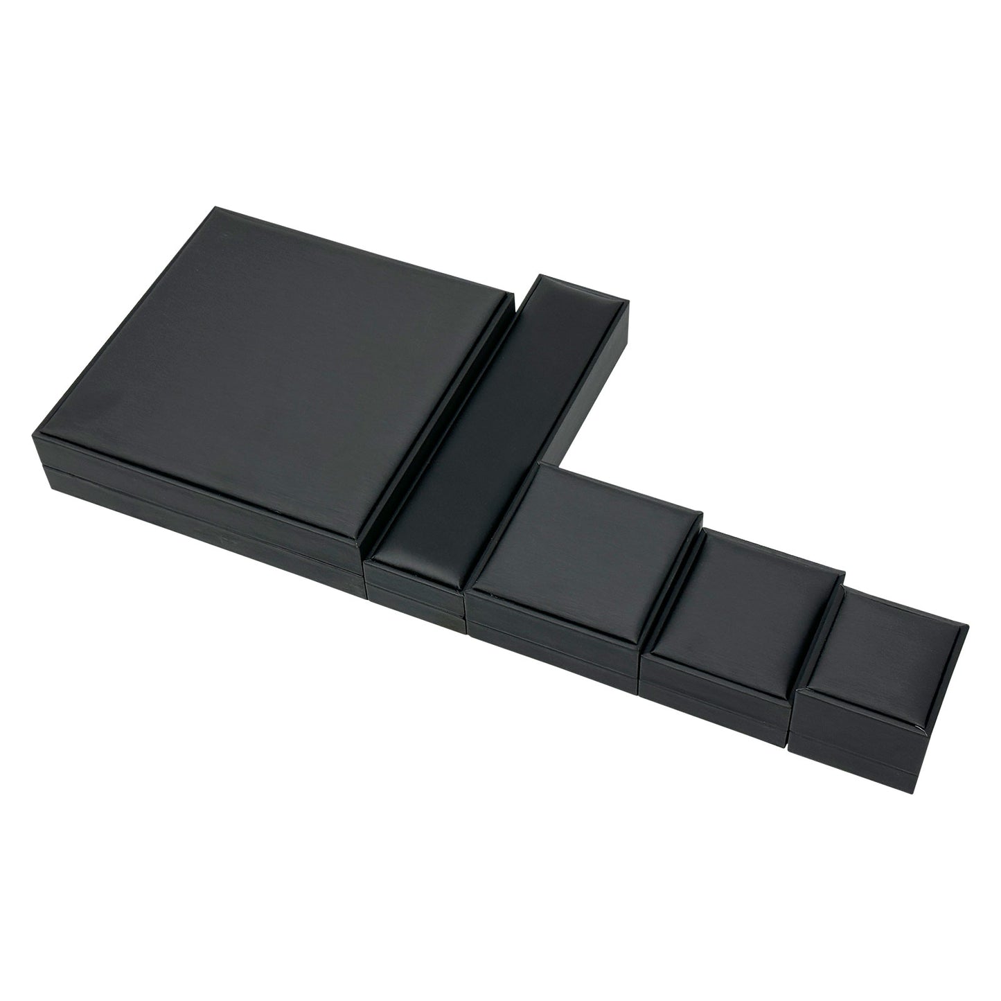 8 5/8" x 2 1/8" Deluxe Black Leatherette Silk Grain Bracelet Jewelry Box