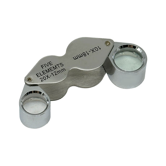 Dual 10X & 20X Jeweler’s Eye Loupe Magnifying Glass