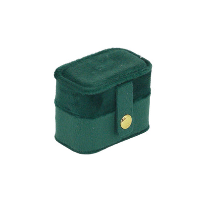 Emerald Green Velvet Portable Jewelry Organizer Storage Case