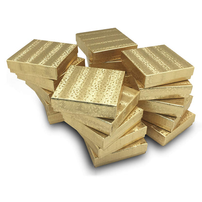 5" x 4" x 1" Gold Cotton Filled Paper Box