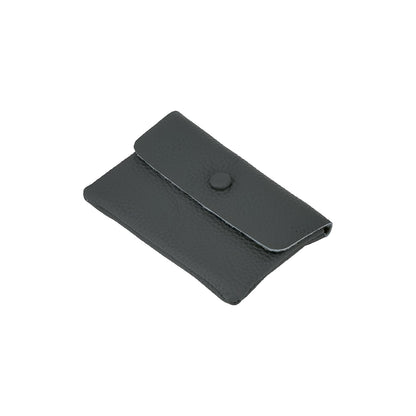 Genuine Leather Card Holder Wallet with Snap Closure
