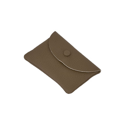Genuine Leather Card Holder Wallet with Snap Closure
