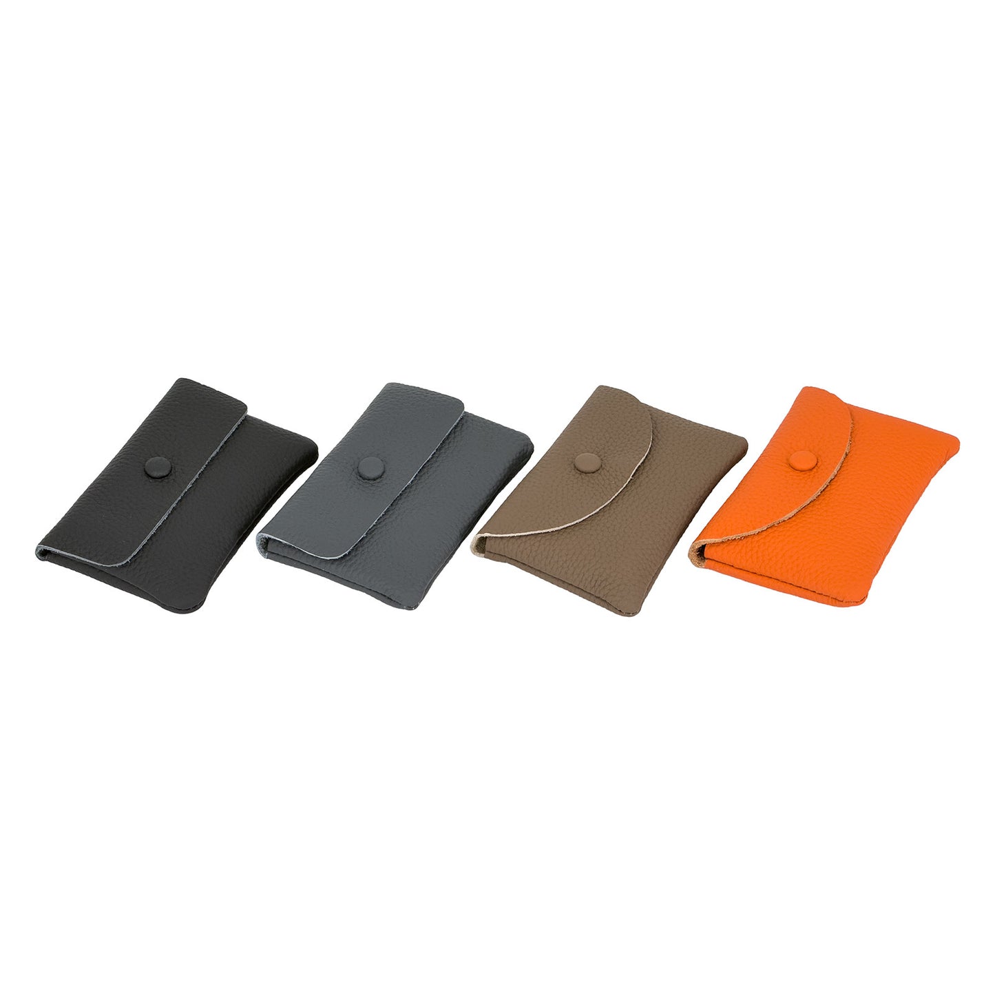 Genuine Leather Card Holder Wallet with Snap Closure