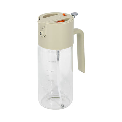 Glass Oil Dispenser with Sprayer and Fine-Mesh Filter
