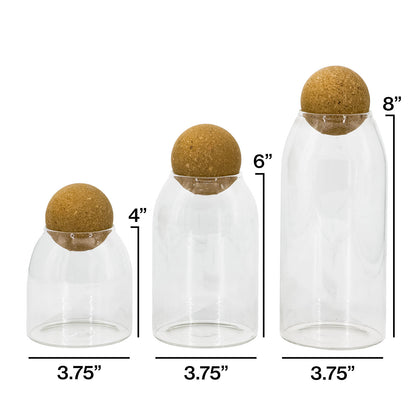 Glass Storage Jar with Cork Ball Lid
