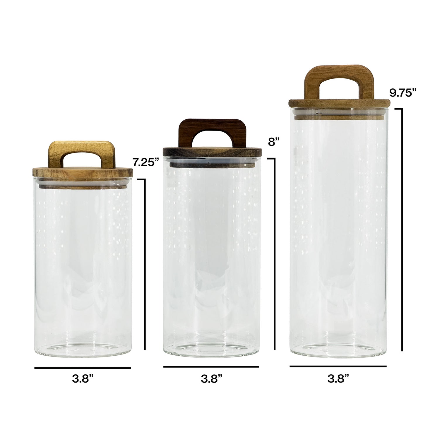 Glass Storage Jar with Walnut Wood Lid