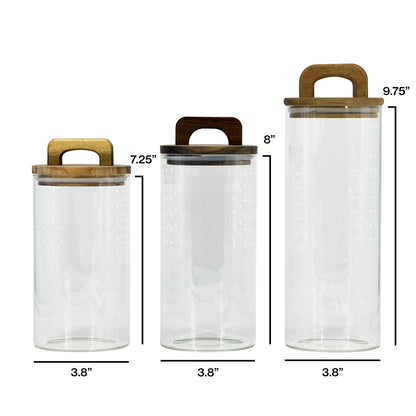 Glass Storage Jar with Walnut Wood Lid