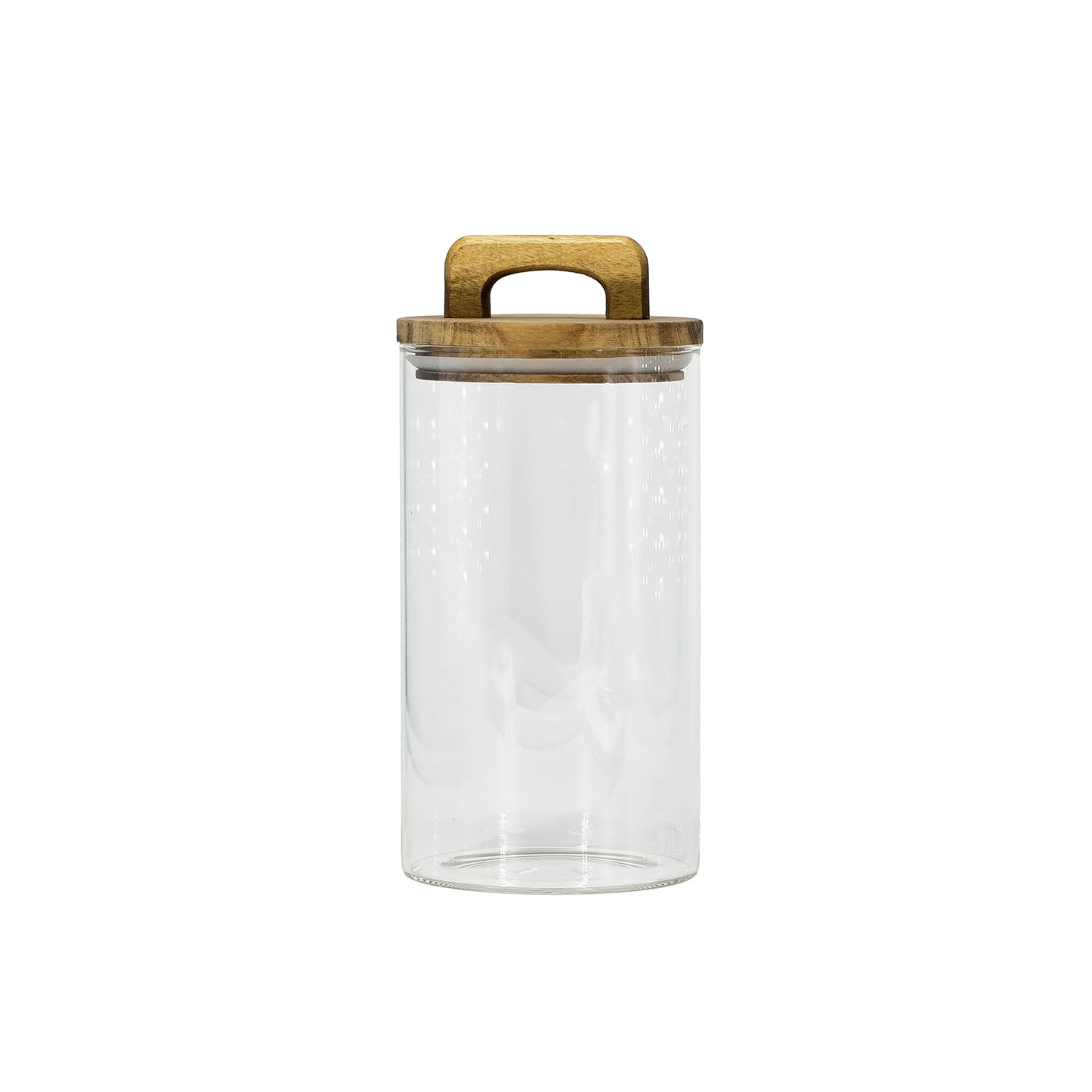 Glass Storage Jar with Walnut Wood Lid