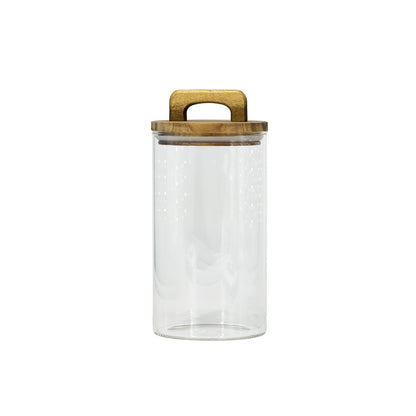 Glass Storage Jar with Walnut Wood Lid