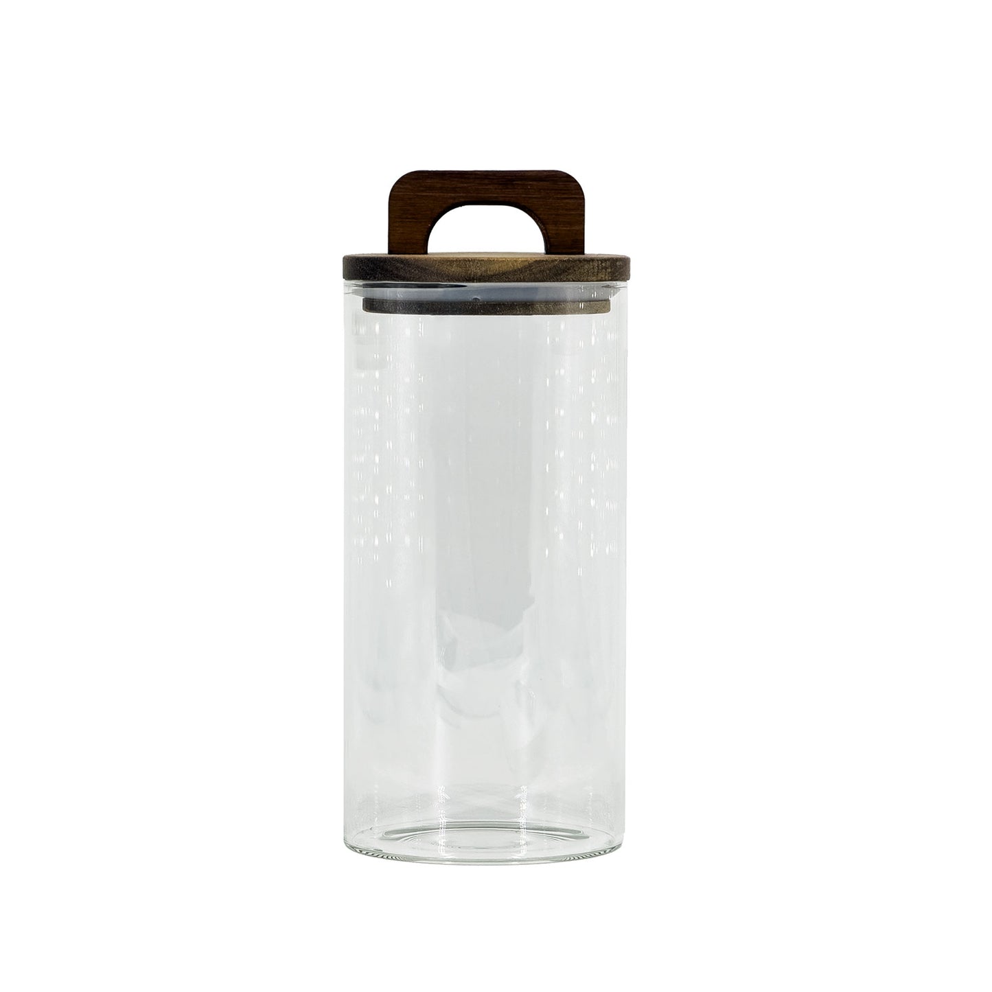 Glass Storage Jar with Walnut Wood Lid