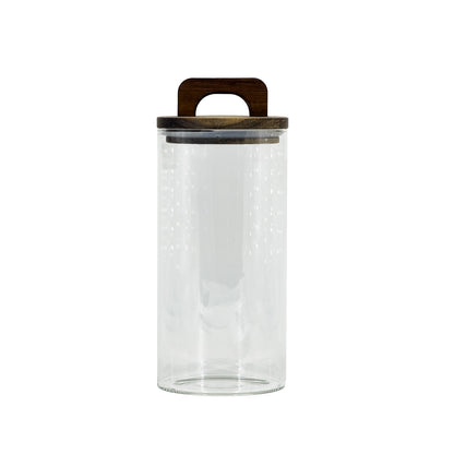 Glass Storage Jar with Walnut Wood Lid