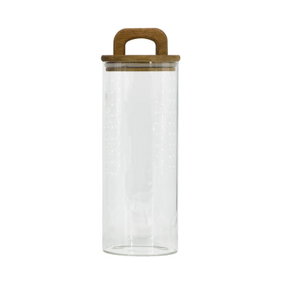 Glass Storage Jar with Walnut Wood Lid