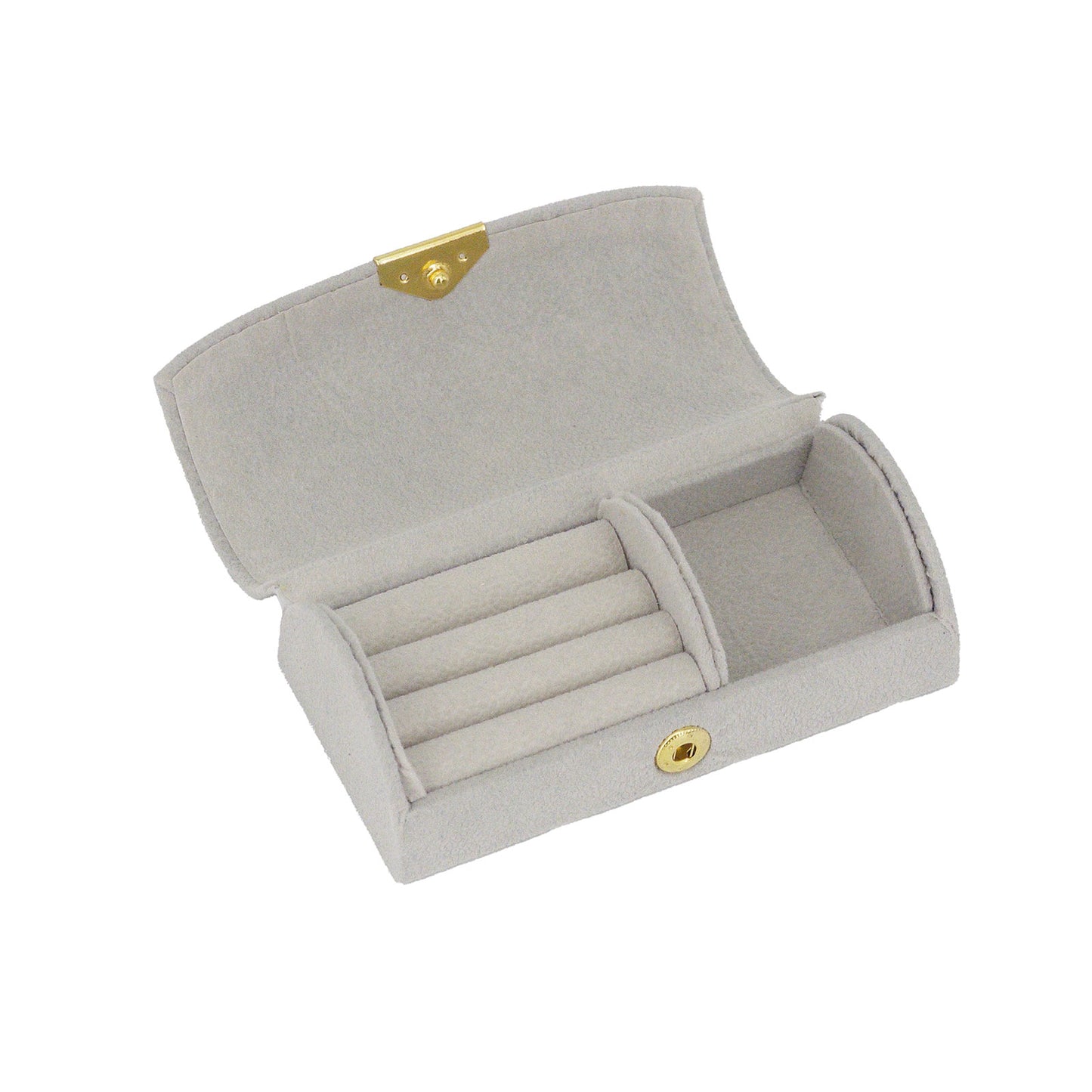 Gray Half-Moon Portable Jewelry Organizer Storage Case