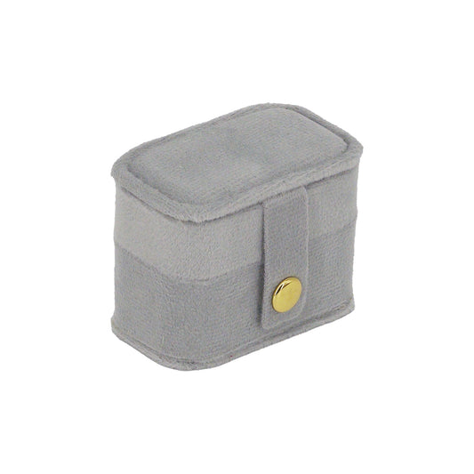 Gray Velvet Portable Jewelry Organizer Storage Case