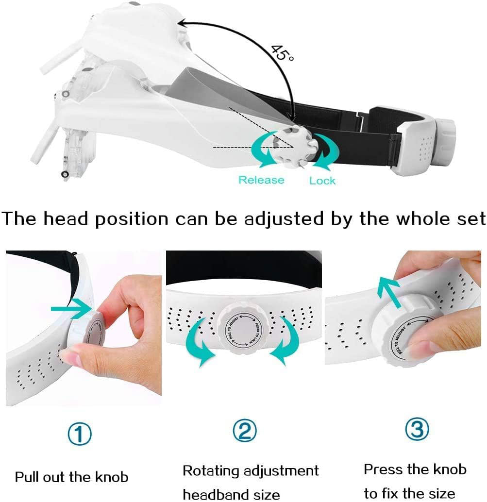 Hands-Free LED Headband Magnifier Glasses