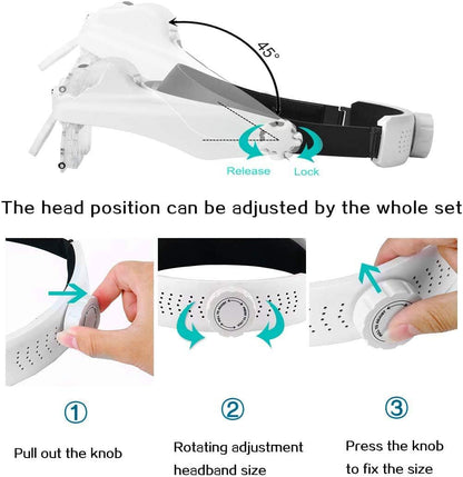 Hands-Free LED Headband Magnifier Glasses