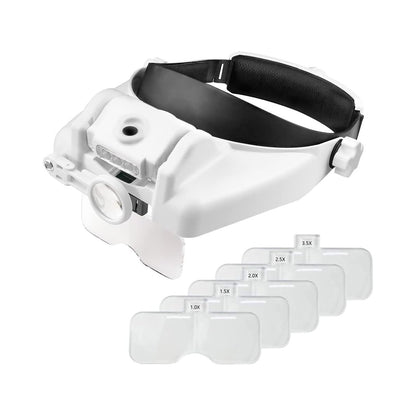 Hands-Free LED Headband Magnifier Glasses