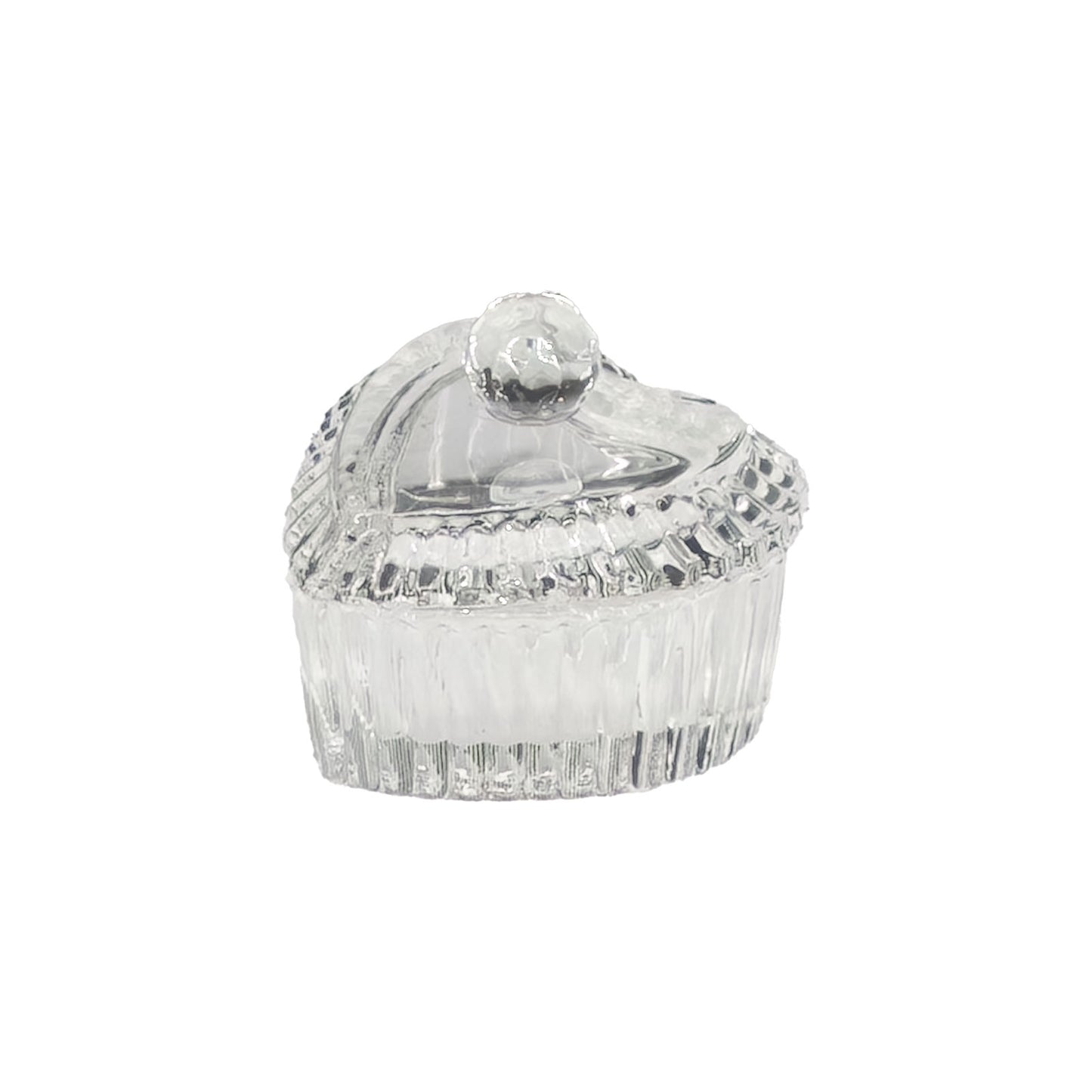 Heart-Shaped Glass Ring Jar with Lid