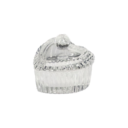 Heart-Shaped Glass Ring Jar with Lid