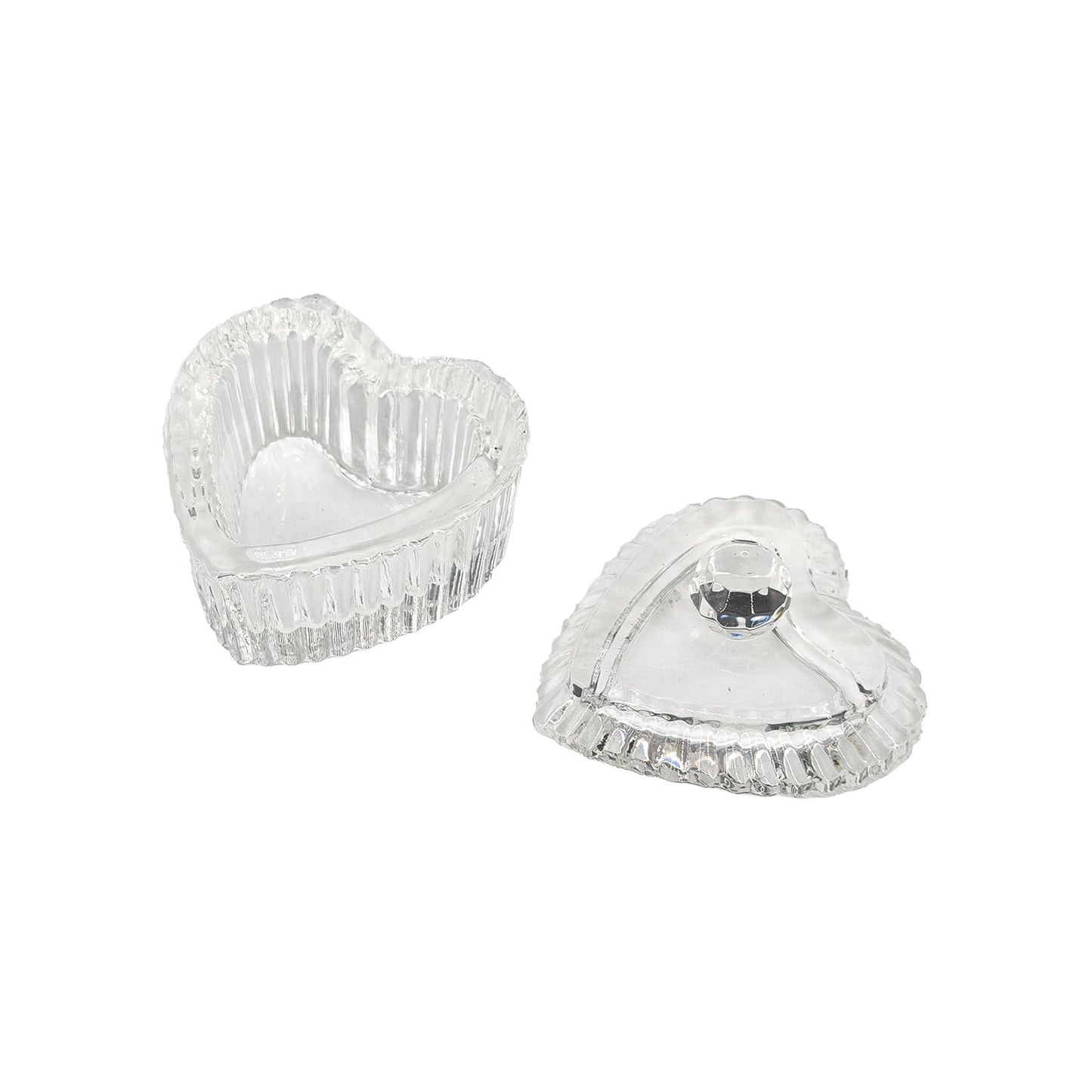 Heart-Shaped Glass Ring Jar with Lid
