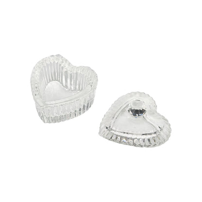 Heart-Shaped Glass Ring Jar with Lid