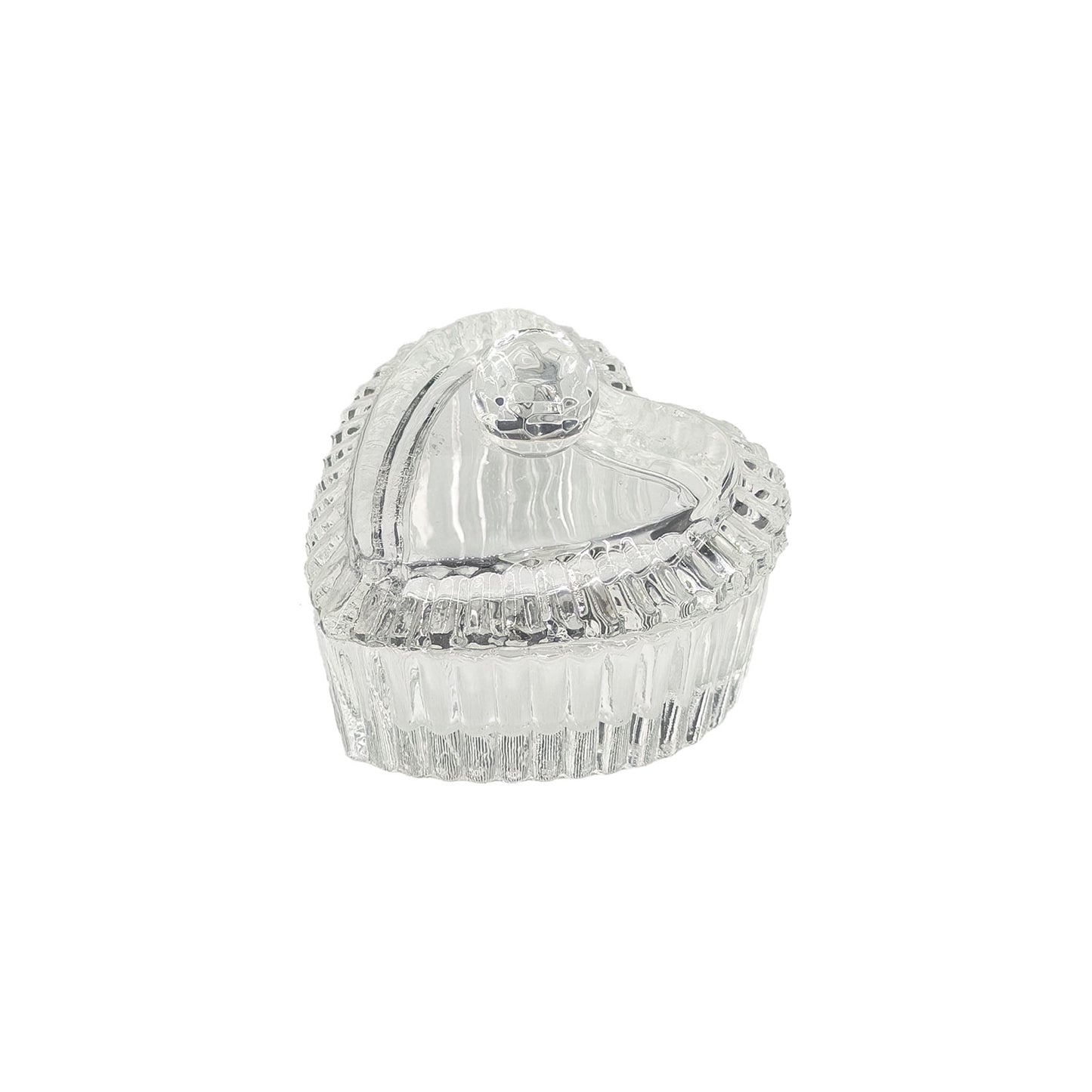 Heart-Shaped Glass Ring Jar with Lid