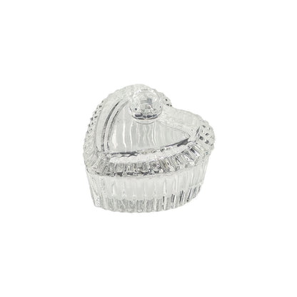 Heart-Shaped Glass Ring Jar with Lid