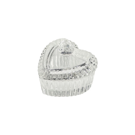 Heart-Shaped Glass Ring Jar with Lid
